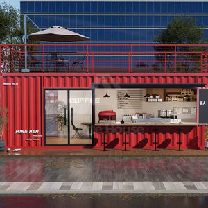 Maison conteneur modulaire à deux étages pour influenceurs, avec façade commerciale, utilisable comme boutique ou hall d'exposition, pour petite ville - Product Image 3