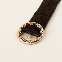 Paille PP tissée haoyu avec robe décorative d'été ceinture noire élastique sans poinçon