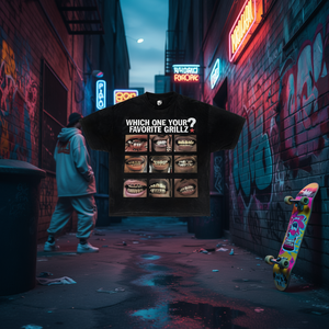 Camiseta Gráfica Boxy Grillz Oversize con Cuello Redondo para Hombre, Estilo Urbano, 100% Algodón Jersey, Estampado Frontal, Manga Corta - Product Image 2