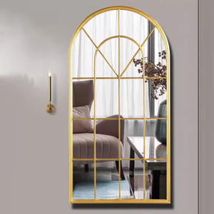 Francés moderno clásico Vintage gran baño pared colgante <span class=keywords><strong>ventana</strong></span> rejilla <span class=keywords><strong>espejo</strong></span> hierro enmarcado vidrio para decoración de muebles de Hotel - Product Image 4