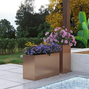 <span class=keywords><strong>Jardinière</strong></span> carrée en aluminium thermolaqué personnalisable pour plantes hautes et fleurs, décoration extérieure <span class=keywords><strong>DIY</strong></span> - Product Image 3