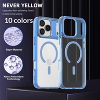 Coque de téléphone transparente gaufrée à aspiration magnétique pour 17 Pro Max avec protection antichute, compatible avec les modèles 16 et 15