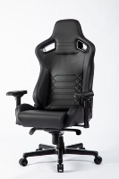 Chaise de bureau ergonomique en cuir noir, style exécutif, pour le gaming, dossier haut, accoudoirs 2D réglables, inclinable et pivotante, 3 positions