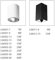 7W - 40W monté en surface LED Downlight plafonnier suspendu projecteur pour éclairage résidentiel commercial intérieur