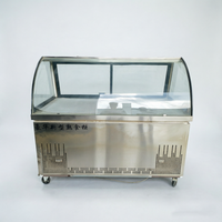Vitrine chauffante pour aliments chauds en acier inoxydable avec verre incurvé pour supermarché et restaurant