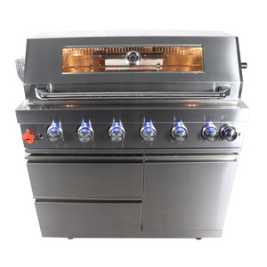 Barbecue à gaz de cuisine extérieure à <span class=keywords><strong>6</strong></span> brûleurs en acier inoxydable pour fête à la maison avec rôtissoire à poulet - Product Image 2