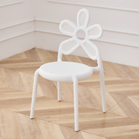 Chaise de salle à manger pliable en plastique KS, écologique, moderne, style fleurs colorées, pour enfants, pour la cuisine et la chambre à coucher