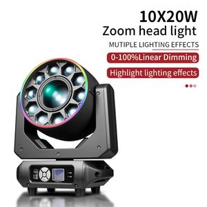 AICPOSE - Foco Móvil Profesional Bee Eye, 10 x 20 W, RGBW, Zoom, DMX512, LED, para Escenarios - Product Image 1