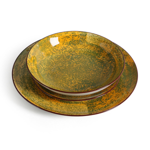 Bán buôn Chất lượng cao sang trọng sứ tấm ăn tối in ấn transmutation men gốm tấm ăn Bộ đồ ăn - Product Image 2