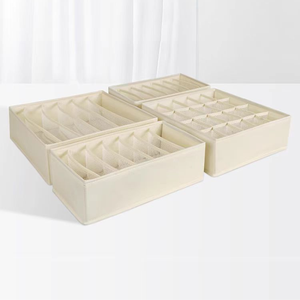 20 cajas de almacenamiento de calcetín y corbata a cuadros Cajas de almacenamiento plegables Cajones de armario Organizador Cajas de almacenamiento visual transpirables forradas de malla - Product Image 6