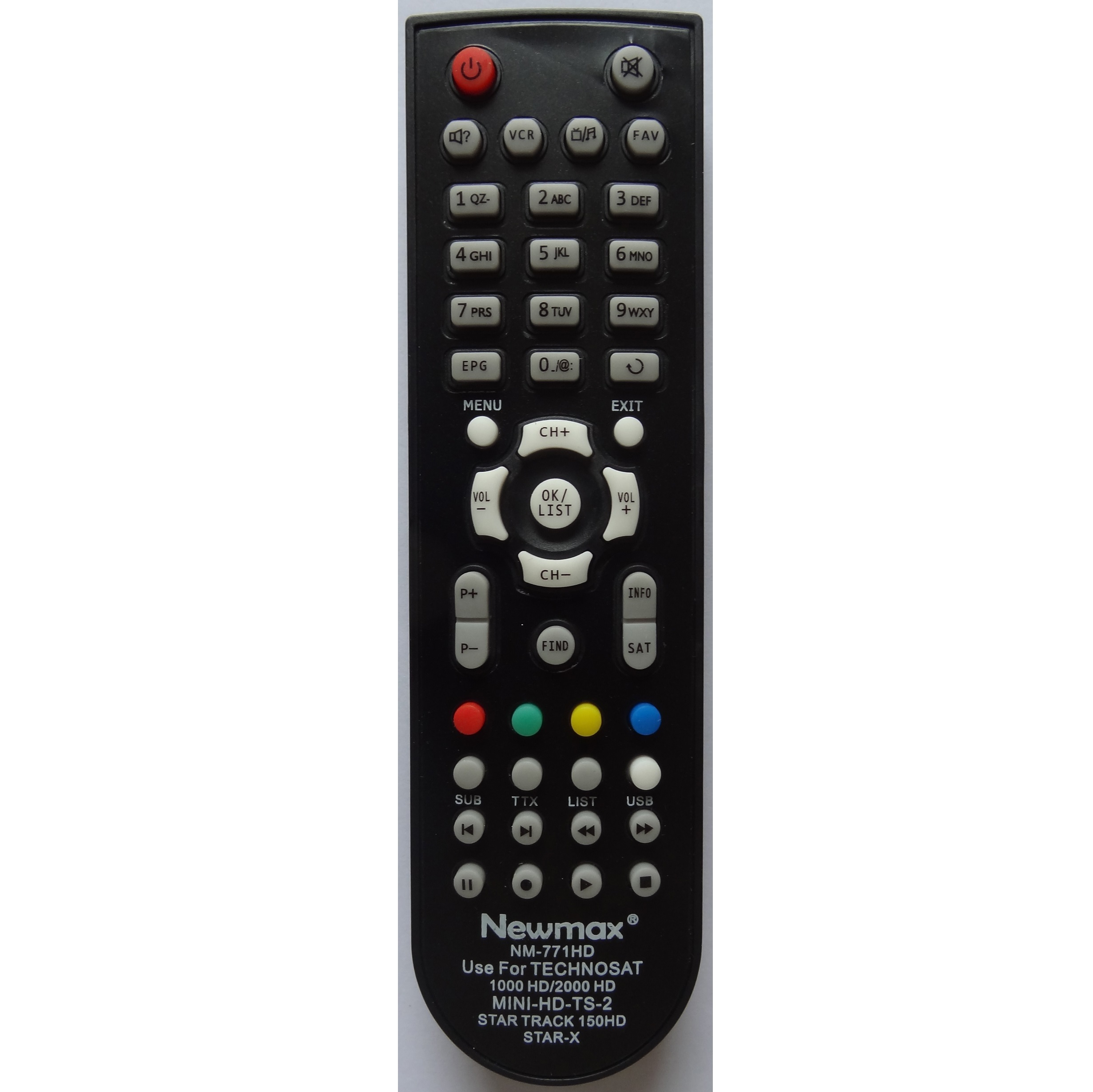 Newmax NM-771HD Use for <strong>TECHNOSAT</strong> 1000HD 2000HD Mini-HD-TS-2 STAR TRACK 150HD STAR-X TV <strong>Remote</strong> <strong>Control</strong>