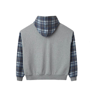 ZY produttori di abbigliamento Custom felpa con cappuccio in cotone scozzese 100% spugna francese con cerniera Design personalizzato Patchwork blocco di colore felpa con cappuccio per gli uomini - Product Image 5