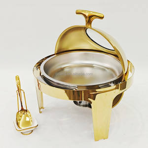 고급 호텔 스테인리스 스틸 골드 샤핑디쉬 음식 보온기 6L 알코올 가열 에너지 절약 케이터링 뷔페 웨딩 연회용 - Product Image 3