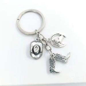 Accessori MOQ, serie cowboy western americano, cappello e stivali da cavallo, portachiavi in lega di zinco, come regalo per amici - Product Image 3