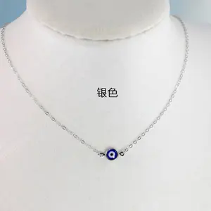 Tiny Blue Glass Turkish Eye <span class=keywords><strong>collane</strong></span> per donna uomo gioielli con protezione fortunata - Product Image 5