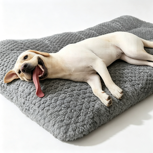 Extra large plush kitten mattress | Thick ultra-soft polyester with <b>headrest</b> and raised edges - Product Image 6