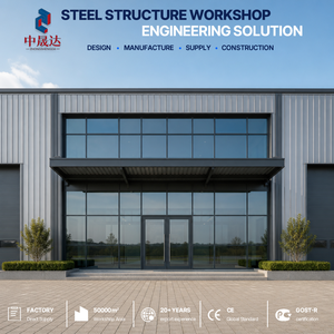 Capannone Prefabbricato <span class=keywords><strong>in</strong></span> Acciaio con Tettoia <span class=keywords><strong>in</strong></span> <span class=keywords><strong>Vetro</strong></span> per Ufficio, Showroom e Produzione - Edificio Metallico Direttamente dalla Fabbrica - Product Image 2