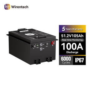 Batería de Litio para Carro de Golf/Buggy de 51.2V 105Ah con Ecualización Activa de 2A, Clasificación IP67, Corriente Pico de 150A, Paquete de Energía de 6000 Ciclos - Product Image 1