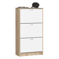 Meuble de rangement moderne en bois à trois niveaux pour chaussures, idéal pour le salon - Collection 2026 en promotion