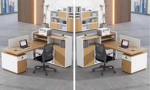 Espacios de Trabajo Modernos para 4-6 Personas: Escritorios Financieros y Escritorios con Separadores para Empleados Configurados con Estaciones de Trabajo Modulares Sencillas - Product Image 3