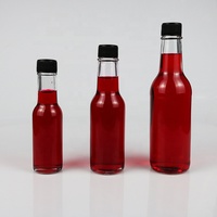 Bouteilles de sauce piquante en verre bon marché de 150ml Mini bouteille vide de sauce tomate au piment Bouteilles de sauce Tabasco avec bouchons en plastique