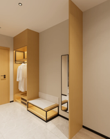 Solution tout-en-un pour hôtels : Ensemble complet de meubles en bois pour chambre d'hôtes, comprenant lit, étagère de rangement et armoire, pour l'hôtellerie