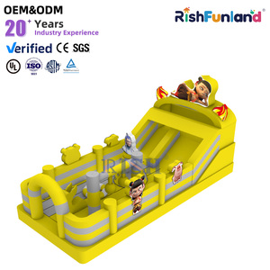Pista de Obstáculos Inflable Comercial, Tobogán de PVC Resistente y Ecológico, Castillo Inflable para Niños, Alquiler para Fiestas y Eventos - Product Image 1