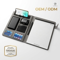 Porte-documents de luxe personnalisé avec logo, multifonctionnel, en tissu Oxford et cuir PU, pour le bureau