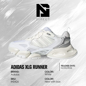 Adidas XLG Runner 'White' Chunky Mesh Sneakers White Round Toe Lace-up Breathable All Seasons Walking Shoes - Product Image 6