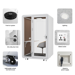 Cabina Ufficio Mobile Portatile Insonorizzata Pod per Riunioni Cabina Telefonica Isolata Acusticamente Postazioni Ufficio Private - Product Image 2