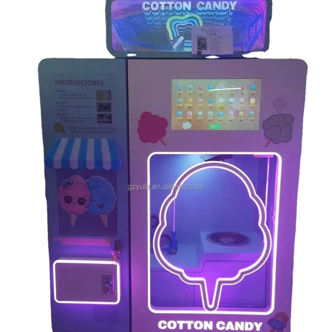 Combo vending machine for cotton candy auto make cotton candy vending machine máquinas de venda automática de algodão doce que levam cartão