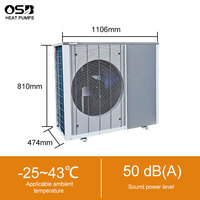 Bomba de Calor Aire-Agua Monobloque con Inversor DC de 12KW R290 -20 ° Calentador de Agua sin Tanque, Eléctrico y Solar, para Uso Doméstico y Hotelero