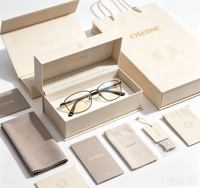 Boîte cadeau magnétique de luxe personnalisée avec tiroir coulissant, estampage à chaud et gaufrage, emballage en papier sur mesure pour ensemble de lunettes et de parfums