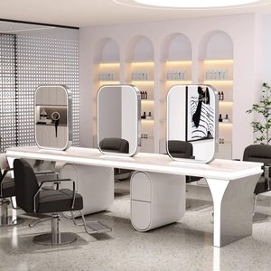 Station de coiffure avec miroir LED tout-en-un, armoire miroir pour la coupe, la permanente et la coloration des cheveux - Product Image 5