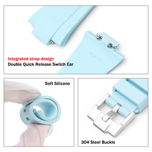 สายนาฬิกาซิลิโคนแบบปลดเร็วสำหรับนาฬิกา <span class=keywords><strong>Tissot</strong></span> <span class=keywords><strong>Prx</strong></span> 35 มม. 40 มม. สำหรับผู้หญิงผู้ชาย สายยางเปลี่ยนขนาด 11 มม. 12 มม. - Product Image 4