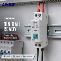 Disjoncteur sur rail DIN WiFi 90-300V 1-63A avec mesure V/A pour systèmes de contrôle électrique général, gestion de l'énergie