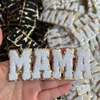 Offre Spéciale MAMA Correctifs Chenille Noir Et Blanc Fer Sur Patch Pour Chapeau