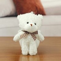 En gros, Mini ours en peluche avec nœud papillon à carreaux, breloque de sac, cadeau de mariage et de fête