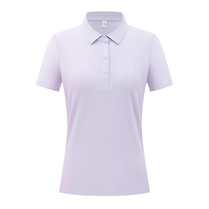 Women's Slim Fit Waffle Knit Polo Shirt Short Sleeve Breathable Solid Color Polyester Workwear Daily Wear - Product Image 1