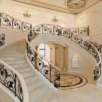 Escalier d'arc d'escalier incurvé de fantaisie de duplex avec la balustrade en fer forgé pour le prix usine de style australien de projet de villa
