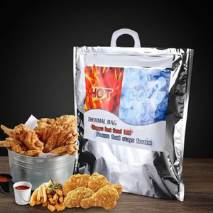 <span class=keywords><strong>Bolsa</strong></span> isotérmica desechable de aluminio con asa de plástico térmico para alimentos, diseño de logotipo personalizado, para alimentos calientes y fríos - Product Image 4