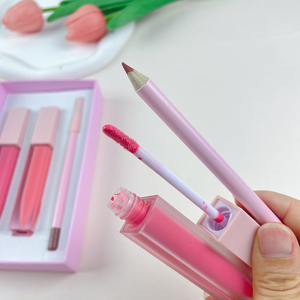 Kit de brillo de labios de proveedor OEM 3 en 1, venta al por mayor, juego de pintalabios líquido a granel, delineador de labios con kit de brillo de labios, juego de labios vegano de larga duración - Product Image 3