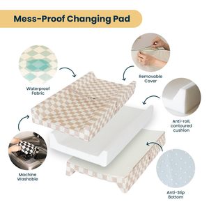 Tapis à langer pour bébé Ok100, motif à carreaux, imperméable, tapis de massage pour nouveau-né - Product Image 3