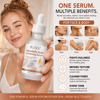 Sérum à l'acide mandélique IKZEE 15% pour le visage et le corps, exfoliant pour la peau avec acide lactique et panthénol pour affiner la texture et unifier le teint