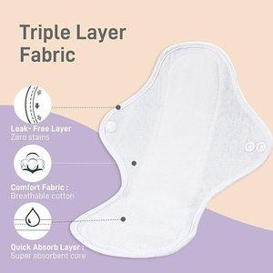 Serviettes hygiéniques réutilisables personnalisées OEM avec sac de rangement, serviettes hygiéniques lavables en tissu, serviettes hygiéniques féminines en charbon de bambou PUL - Product Image 2
