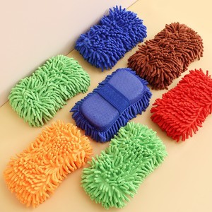 Éponge de lavage auto en chenille, rectangulaire, fibres fines, peluche longue et courte pour le nettoyage des voitures - Product Image 1