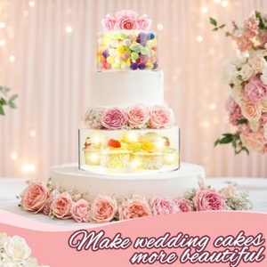JUST in CASE 3PCS <b>Clear</b> Acrylic <b>Cake</b> Stand Fillable <b>Cake</b> <b>Box</b> Riser Cupcake Tier 77787 Made in China Display Only - Product Image 5