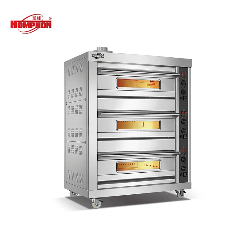 Oven Gas Peralatan Kustom Industri untuk Pizza 3-Deck 3-Tray WFC-303Q