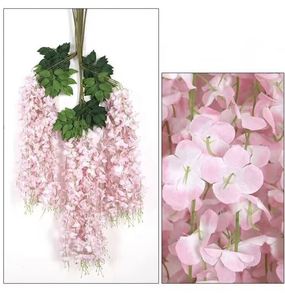 Venta al por mayor de flores colgantes de glicinia blanca de seda guirnalda de vid Flor de glicinia para decoración de pared de árbol de boda - Product Image 4
