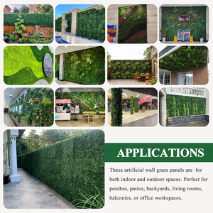 Tuiles murales en feuillage d'eucalyptus mélangé 50x50cm, panneaux <span class=keywords><strong>de</strong></span> fausse verdure pour toiles <span class=keywords><strong>de</strong></span> fond <span class=keywords><strong>de</strong></span> mariage <span class=keywords><strong>et</strong></span> murs photo d'événements - Product Image 6